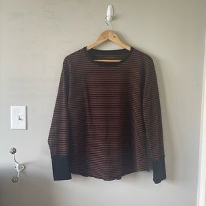 Universal standard black and brown striped shirt size M (womens 18-20)